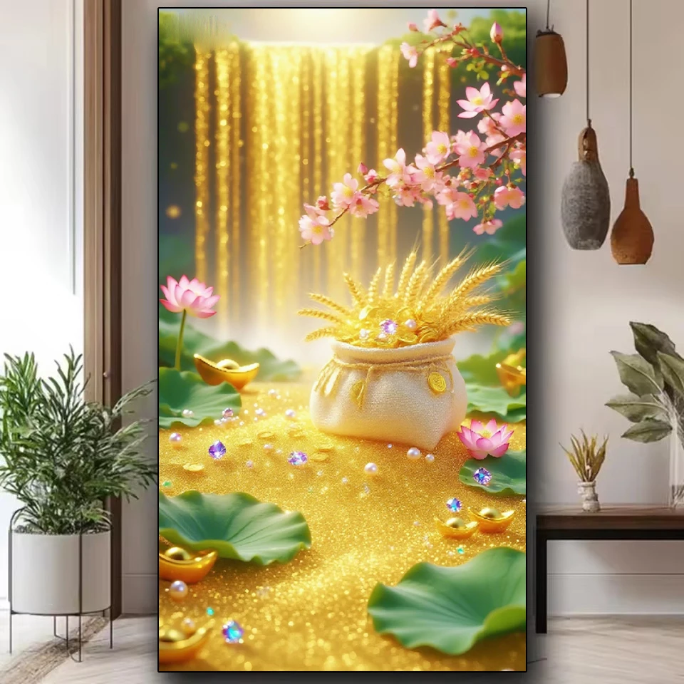 New Product Release Wealth 5D Diamond Painting Art DIY Golden Waterfall Flower Painting Full Diamond Mosaic Embroidery
New Product Release Wealth 5D Diamond Painting Art DIY Golden Waterfall Flower Painting Full Diamond Mosaic Embroidery