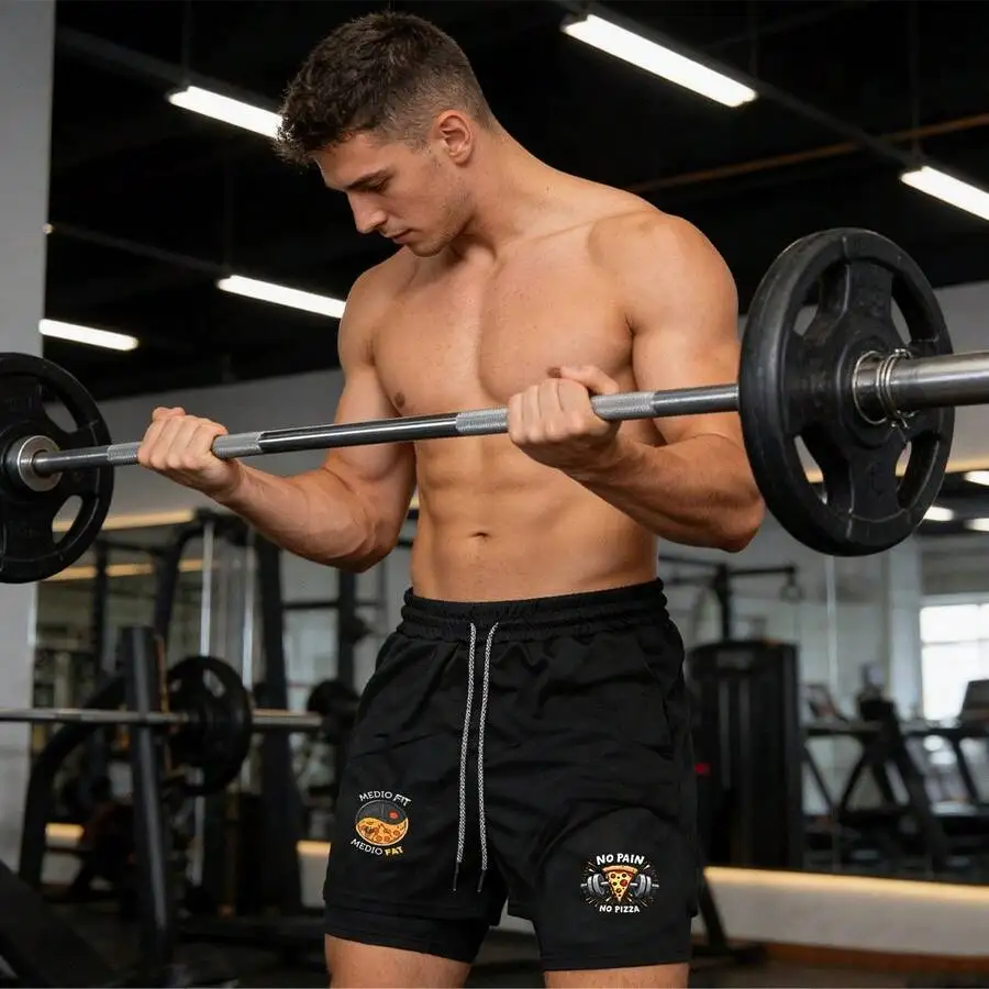 Mens No Pain No Pizza Gym Shorts 2-In-1 Quick Dry Breathable Workout Running Shorts
Mens No Pain No Pizza Gym Shorts 2-In-1 Quick Dry Breathable Workout Running Shorts
