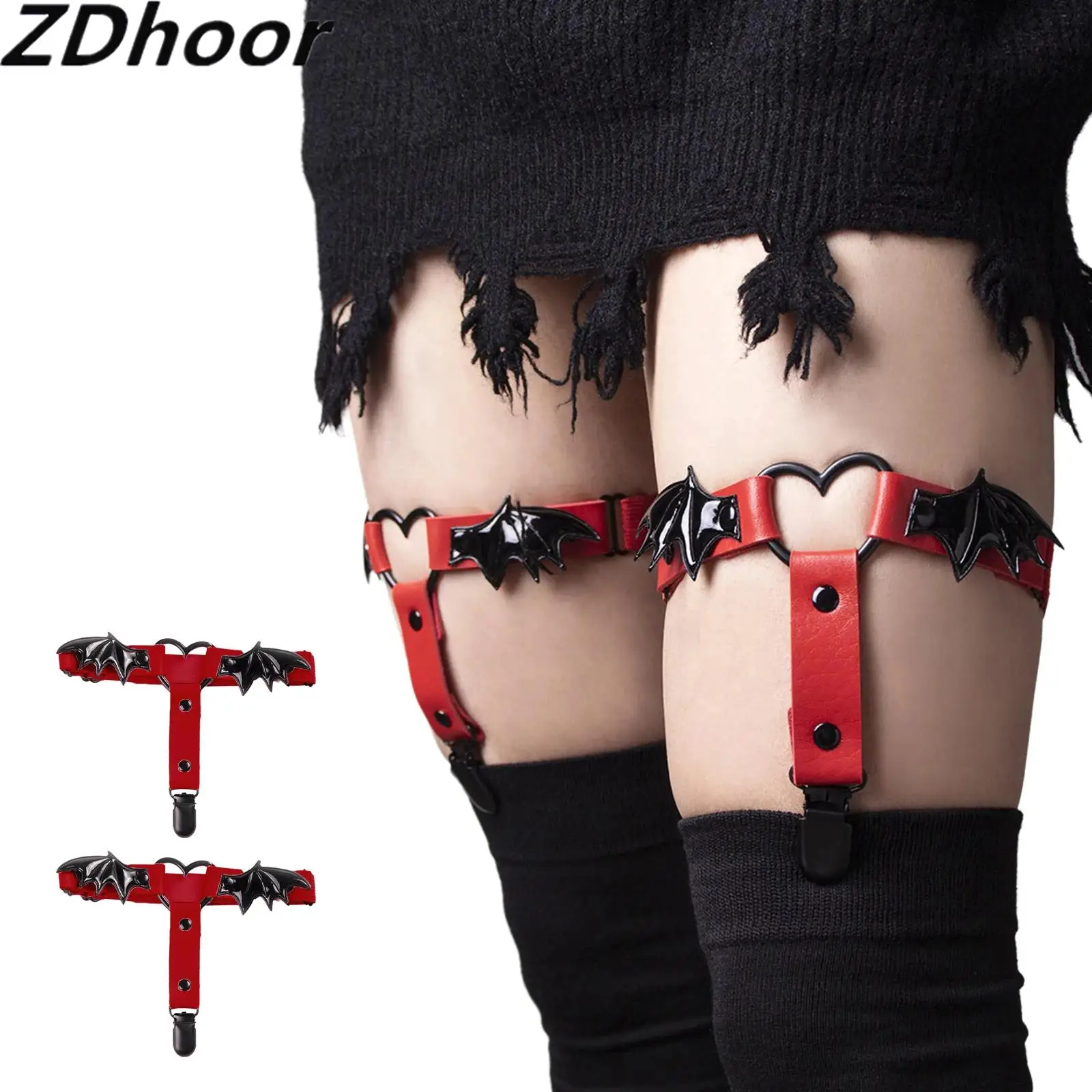 Womens Elastic Adjustable Leather Garter Gothic Punk Thigh Belt Suspender Bat Heart Leg Thigh Harness Garter Costumes
Womens Elastic Adjustable Leather Garter Gothic Punk Thigh Belt Suspender Bat Heart Leg Thigh Harness Garter Costumes