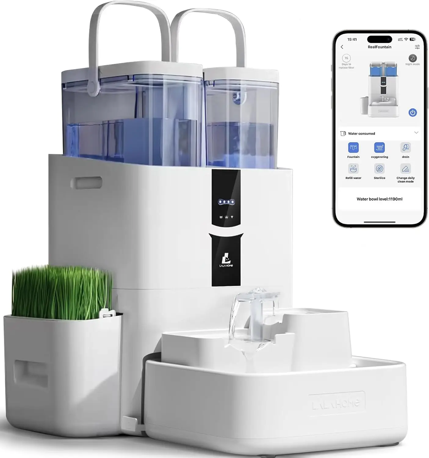 Automatic Cat Water Fountain 10L/338oz Self Filling and Cleaning, Pet Water Dispenser with Filter System for Dogs, 5G Wi-Fi Smar
Automatic Cat Water Fountain 10L/338oz Self Filling and Cleaning, Pet Water Dispenser with Filter System for Dogs, 5G Wi-Fi Smar