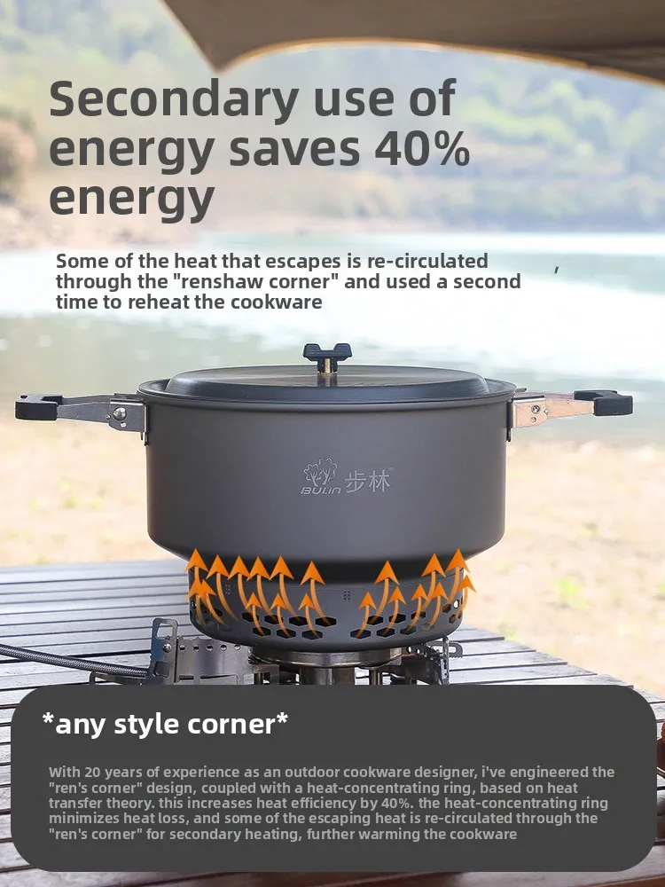 Bulin's new 2026outdoor picnic meal full set of portable cassette stove cooking pot camping heat-gathering energy-saving hot pot
Bulin's new 2026outdoor picnic meal full set of portable cassette stove cooking pot camping heat-gathering energy-saving hot pot