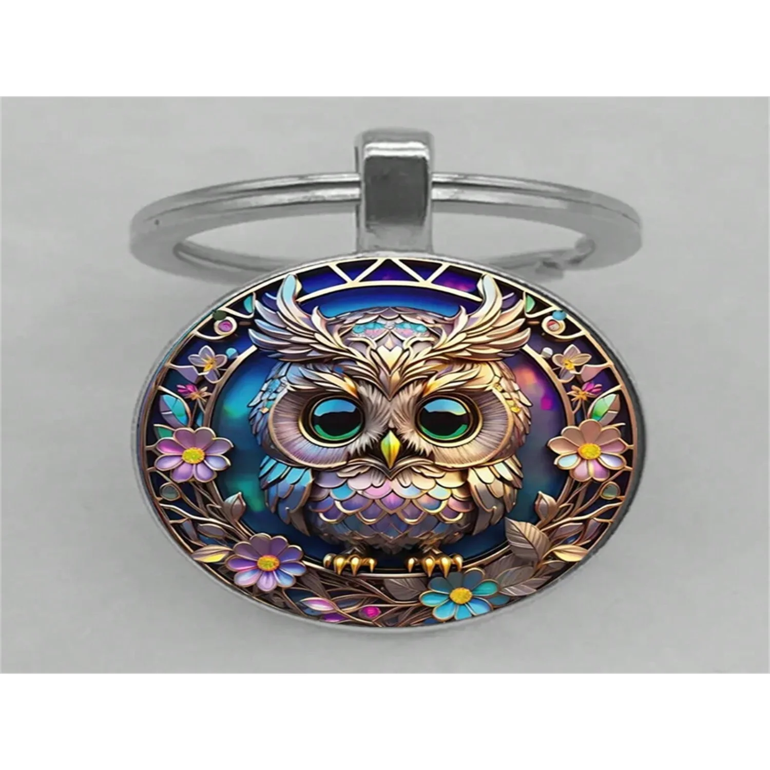 Men Printed Owl Keychain, Metal Pendant Keychain, Family Member Colorful Accessory
Men Printed Owl Keychain, Metal Pendant Keychain, Family Member Colorful Accessory