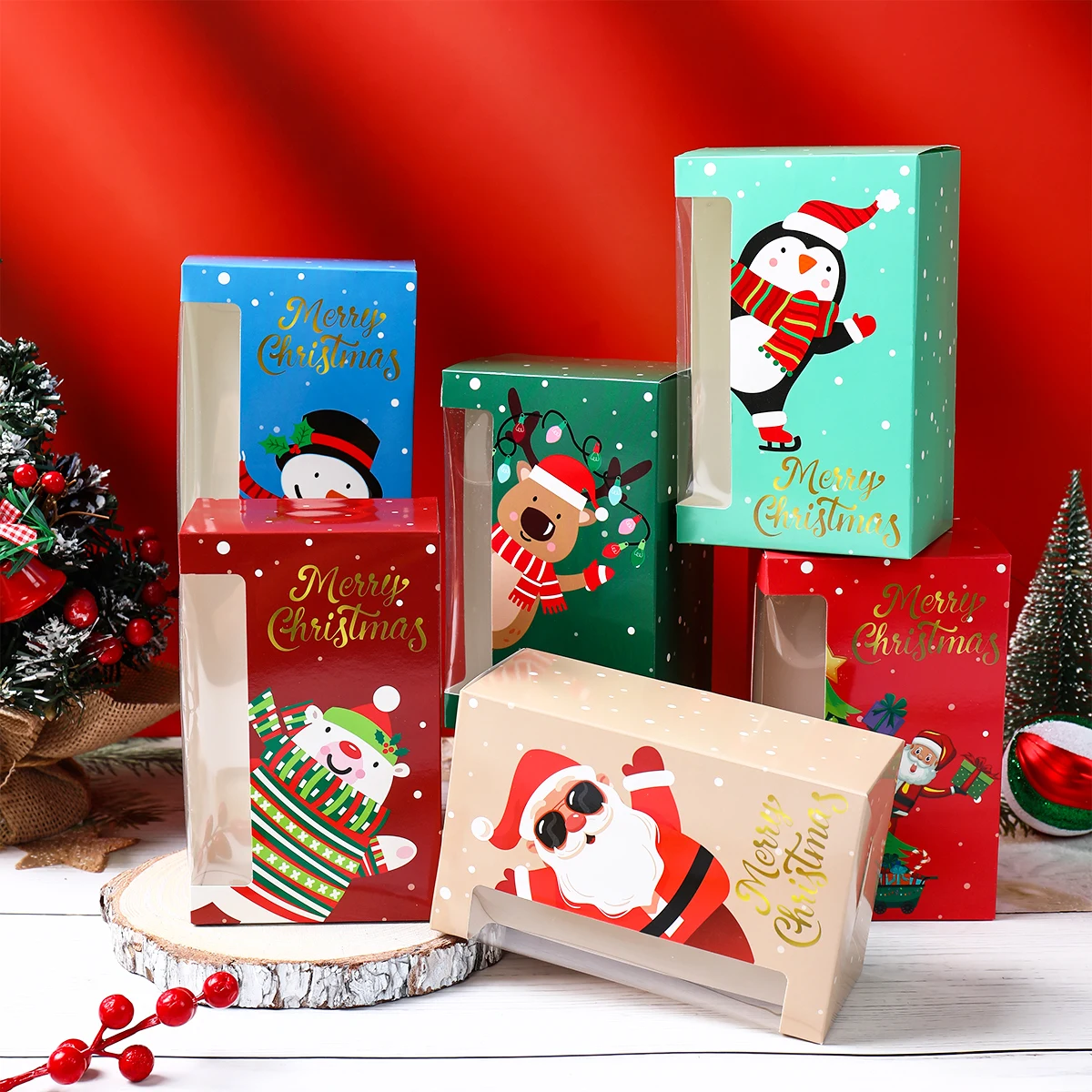Christmas Candy Cookies Boxes Kraft Paper Gift Box Food Bakery Treat Boxes with Clear Window Navidad Decor Xmas Gift Bag Noel
Christmas Candy Cookies Boxes Kraft Paper Gift Box Food Bakery Treat Boxes with Clear Window Navidad Decor Xmas Gift Bag Noel