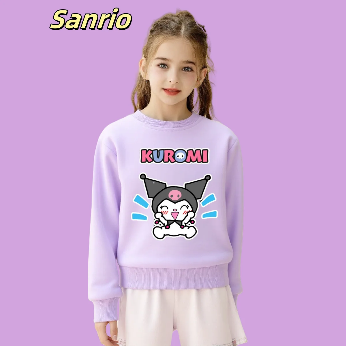 Sanrio Autumn Baby Girls Clothes Kid Cartoon Kuromi Printed Sweatshirts Children Cute Pullover Long Sleeve T-shirts Top
Sanrio Autumn Baby Girls Clothes Kid Cartoon Kuromi Printed Sweatshirts Children Cute Pullover Long Sleeve T-shirts Top