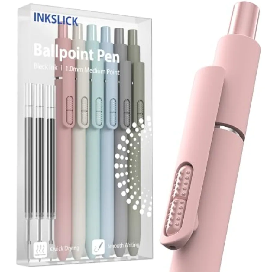 9 Pack Black Ballpoint Pens - 1.0mm Medium Point Smooth Writing Black Ink Ball Point Pens Long Lasting Retractable Fidget Pens
9 Pack Black Ballpoint Pens - 1.0mm Medium Point Smooth Writing Black Ink Ball Point Pens Long Lasting Retractable Fidget Pens