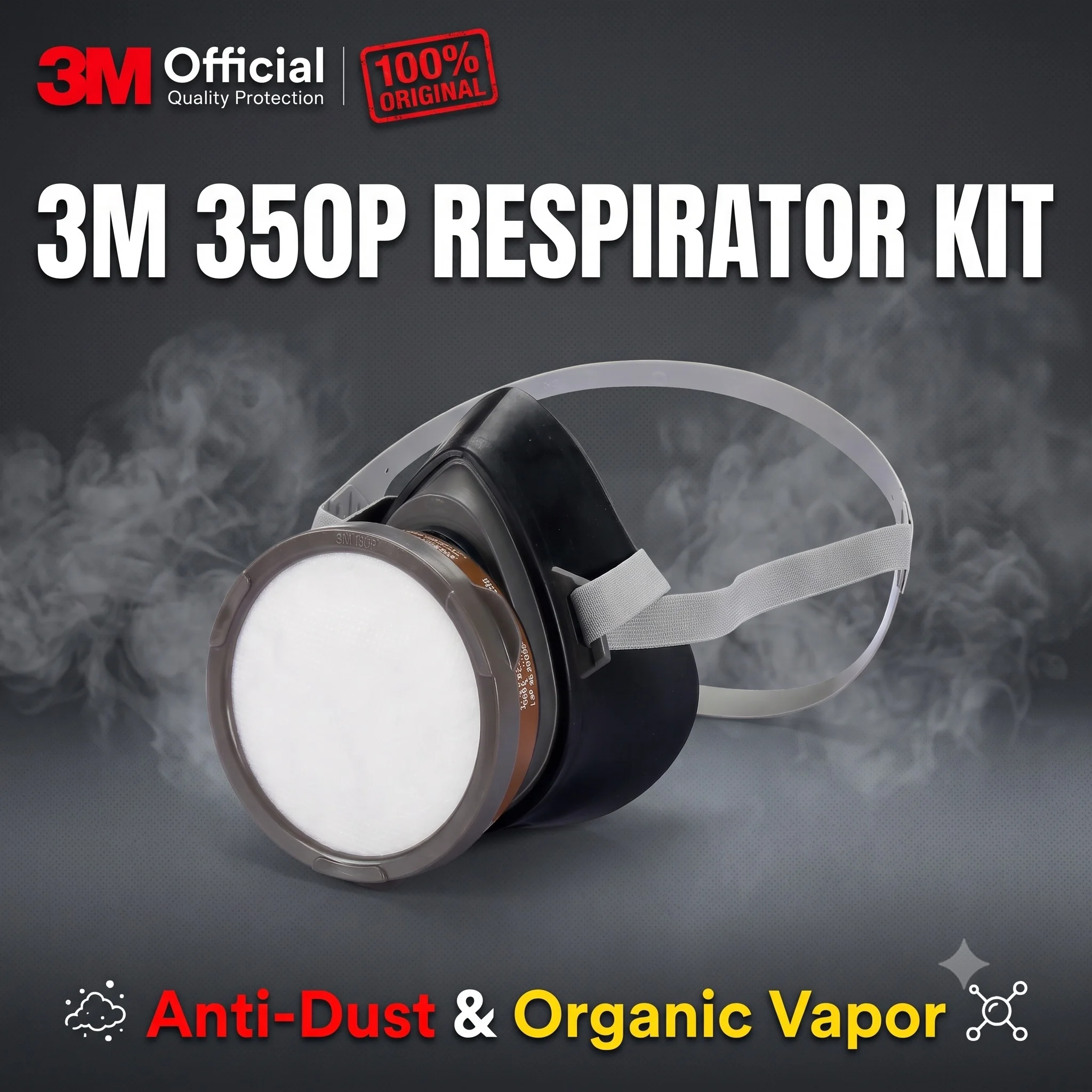 3M 350P Originales Half Mask Gas Face Respirator Single Filter Paint Airbrush Spraying For Resin Respiratory Protection Working
3M 350P Originales Half Mask Gas Face Respirator Single Filter Paint Airbrush Spraying For Resin Respiratory Protection Working