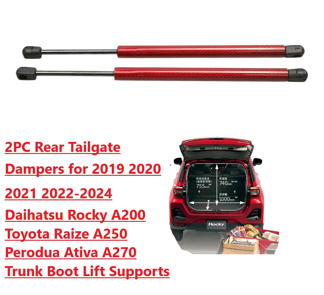 2PCS Rear Tailgate Damper for 2019-2025 Daihatsu Rocky A200 Toyota Raize A250 Perodua Ativa A270 Trunk Boot Lift Supports Shock
2PCS Rear Tailgate Damper for 2019-2025 Daihatsu Rocky A200 Toyota Raize A250 Perodua Ativa A270 Trunk Boot Lift Supports Shock