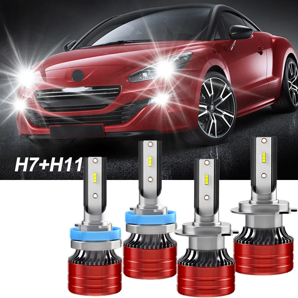 H7 H11 High Low Beam Car LED Headlight Bulbs 60000LM Brightness 3570 CSP 6000k White Internal Driver Replacement Light Bulbs
H7 H11 High Low Beam Car LED Headlight Bulbs 60000LM Brightness 3570 CSP 6000k White Internal Driver Replacement Light Bulbs