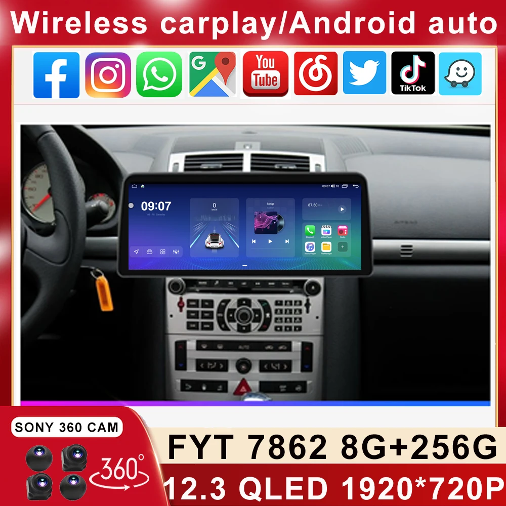 12,3 дюймовый 1920*720 QLED для Peugeot 407 1 2004 - 2011 Android автомобильный стереопроигрыватель, мультимедийный видеоплеер SWC, головное устройство Carplay Auto 4G
12,3 дюймовый 1920*720 QLED для Peugeot 407 1 2004 - 2011 Android автомобильный стереопроигрыватель, мультимедийный видеоплеер SWC, головное устройство Carplay Auto 4G