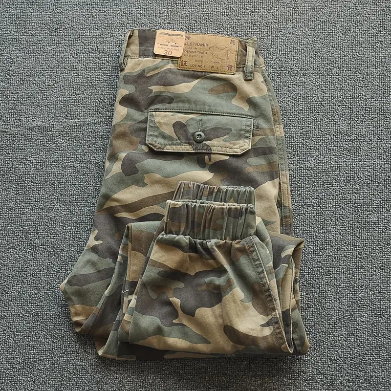 Retro American Workwear Washed Loose Cuffed Camouflage Running Pants Casual Trousers with Pockets Polyester Fiber Autumn Wear
Retro American Workwear Washed Loose Cuffed Camouflage Running Pants Casual Trousers with Pockets Polyester Fiber Autumn Wear
