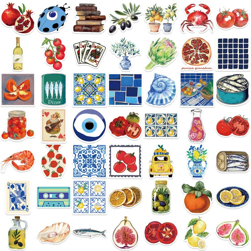50pcs Kawaii Retro Stickers Mediterranean Aesthetic Waterproof Graffiti Tomato Stickers For Phone Scrapbooking Back To School
50pcs Kawaii Retro Stickers Mediterranean Aesthetic Waterproof Graffiti Tomato Stickers For Phone Scrapbooking Back To School