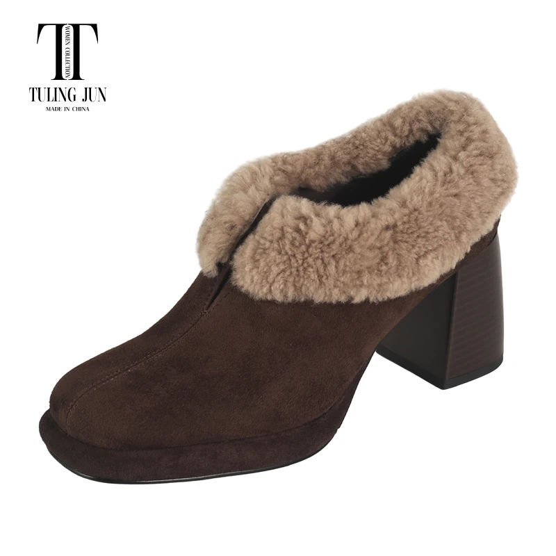 TULING JUN Winter 2024 Concise Woman Round Head Solid Color Single Shoes Super High Heels Pumps For Female Elegant T-824
TULING JUN Winter 2024 Concise Woman Round Head Solid Color Single Shoes Super High Heels Pumps For Female Elegant T-824