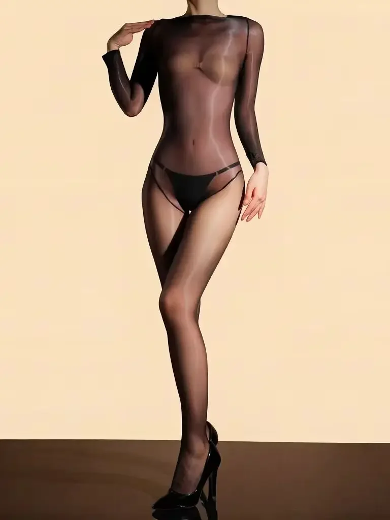 Women 3D Thin Bodysuit Oil Glossy Shiny Jumpsuit High Cut Seamless Bodysuit Elastic Shaping Wear Slip Smooth Tights Maid Leotard
Women 3D Thin Bodysuit Oil Glossy Shiny Jumpsuit High Cut Seamless Bodysuit Elastic Shaping Wear Slip Smooth Tights Maid Leotard