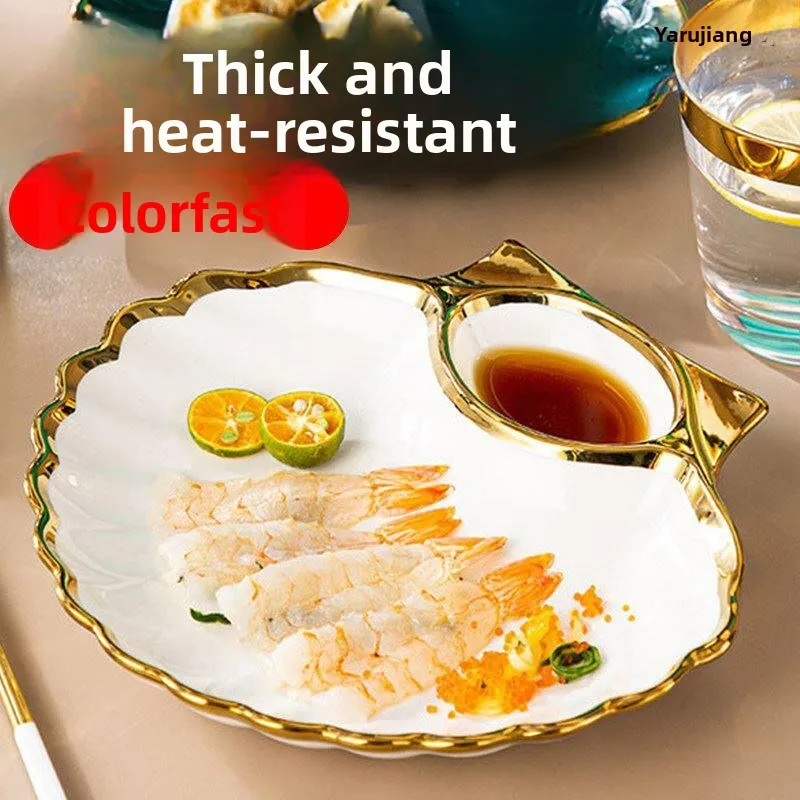 Nordic Luxury Ceramic Dumpling Plate with Vinegar Dish Creative Dinnerware Set Breakfast Plate Durable Heat Resistant
Nordic Luxury Ceramic Dumpling Plate with Vinegar Dish Creative Dinnerware Set Breakfast Plate Durable Heat Resistant