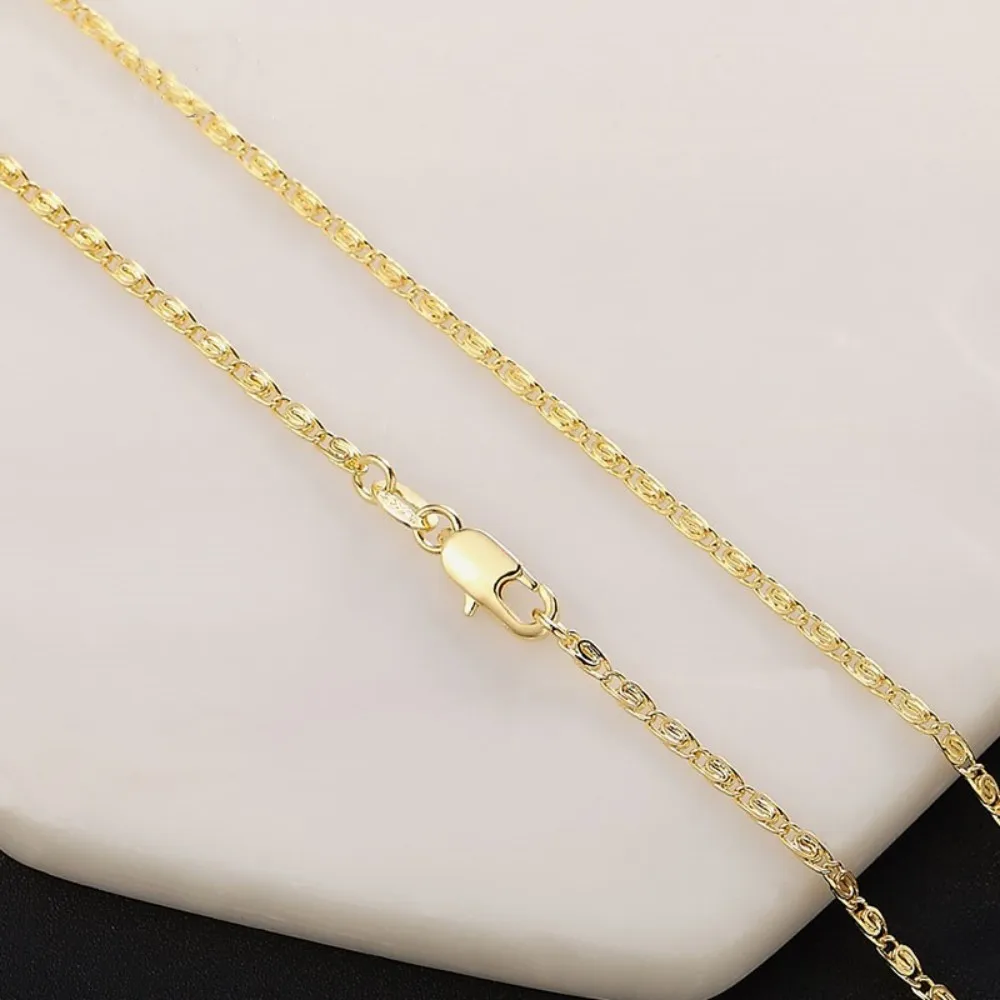 925 Sterling Silver 16/18/20/22/24 Inch Gold 2MM Chain Necklace For Women Man Fashion Wedding Gift Jewelry
925 Sterling Silver 16/18/20/22/24 Inch Gold 2MM Chain Necklace For Women Man Fashion Wedding Gift Jewelry