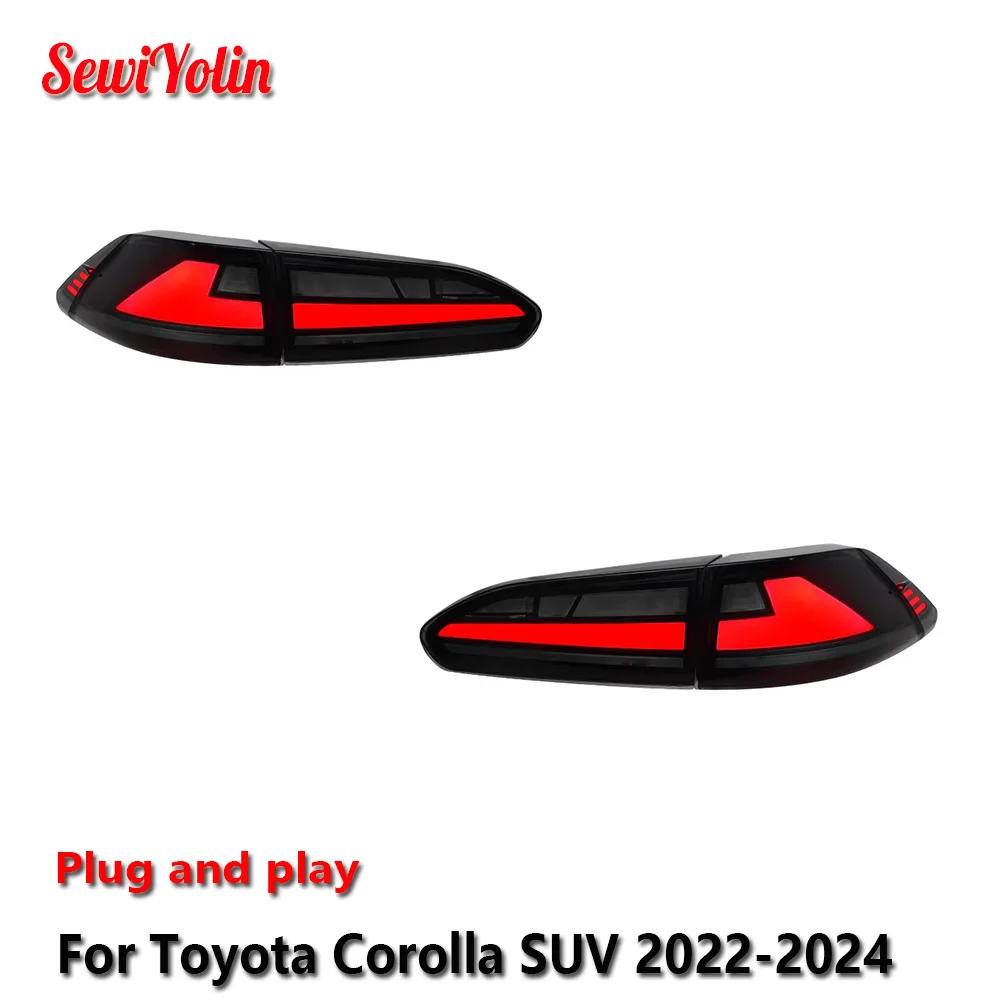 Автомобильные светодиодные задние фонари, аксессуары для Toyota Corolla SUV 2022-2024, автоматический задний противотуманный фонарь DRL, стоп-сигнал поворота Plug and Play
Автомобильные светодиодные задние фонари, аксессуары для Toyota Corolla SUV 2022-2024, автоматический задний противотуманный фонарь DRL, стоп-сигнал поворота Plug and Play