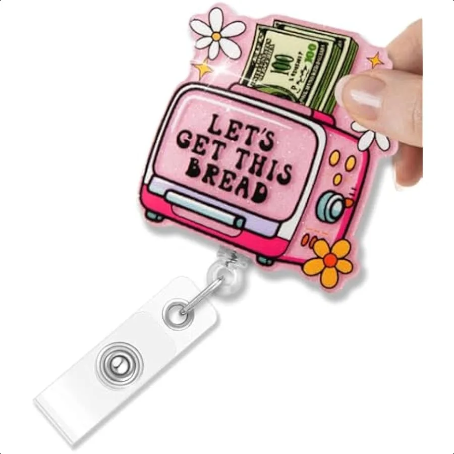 Let's Get Thhis Bread Retractable Badge Holder Funny Pink Toaster Badge Reel Gifts for Social Worker Office Worker Teacher Mone
Let's Get Thhis Bread Retractable Badge Holder Funny Pink Toaster Badge Reel Gifts for Social Worker Office Worker Teacher Mone
