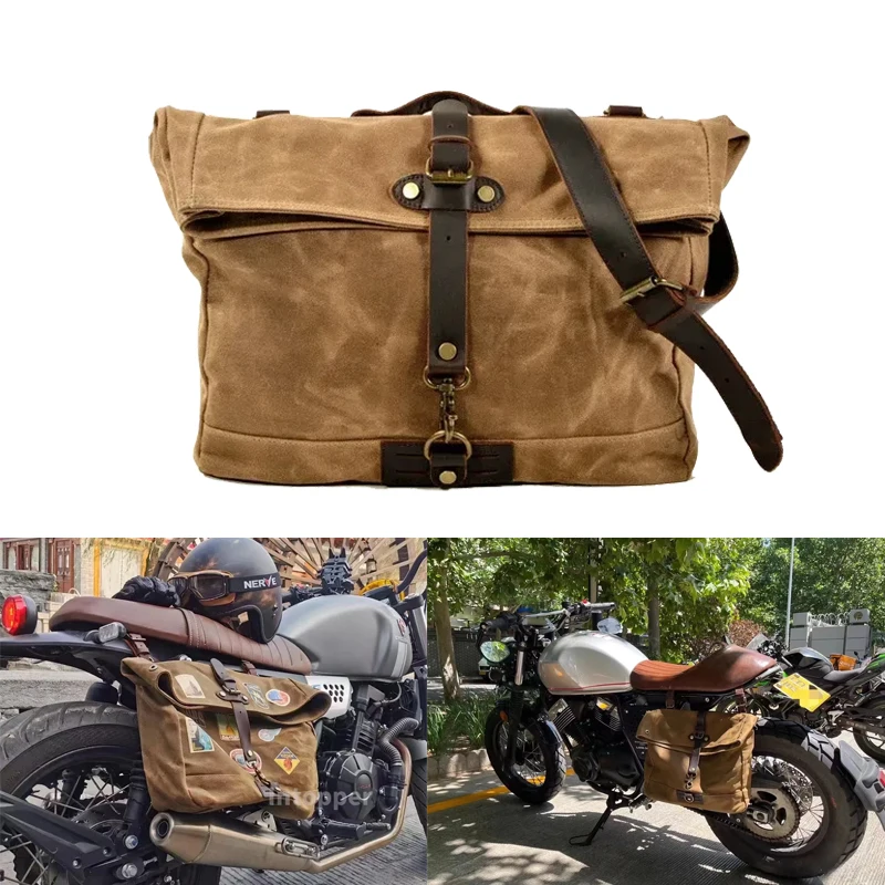 Универсальная мотоциклетная седельная сумка, водонепроницаемая парусиновая кожаная сумка в стиле ретро на заднее сиденье, быстросъемный мотоциклетный рюкзак
Универсальная мотоциклетная седельная сумка, водонепроницаемая парусиновая кожаная сумка в стиле ретро на заднее сиденье, быстросъемный мотоциклетный рюкзак