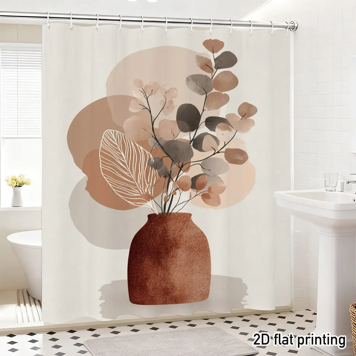 Minimalist Botanical Shower Curtain Abstract Eucalyptus Leaves Earth Tones Neutral Bathroom Decor Original Art
Minimalist Botanical Shower Curtain Abstract Eucalyptus Leaves Earth Tones Neutral Bathroom Decor Original Art
