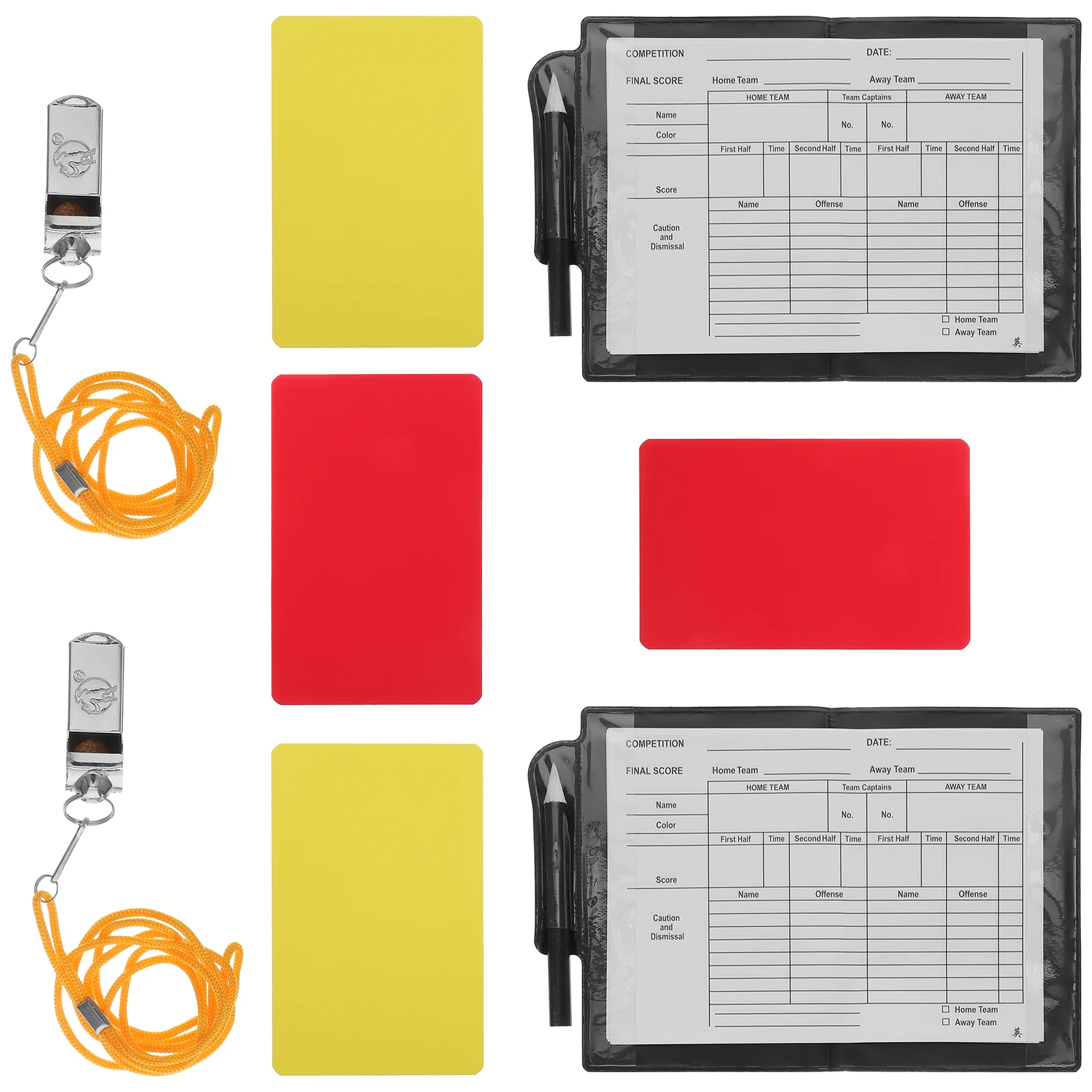 Referee Red and Yellow Card Soccer Portable Wallet Match Accessory Football Supply Cards Metal Kit
Referee Red and Yellow Card Soccer Portable Wallet Match Accessory Football Supply Cards Metal Kit