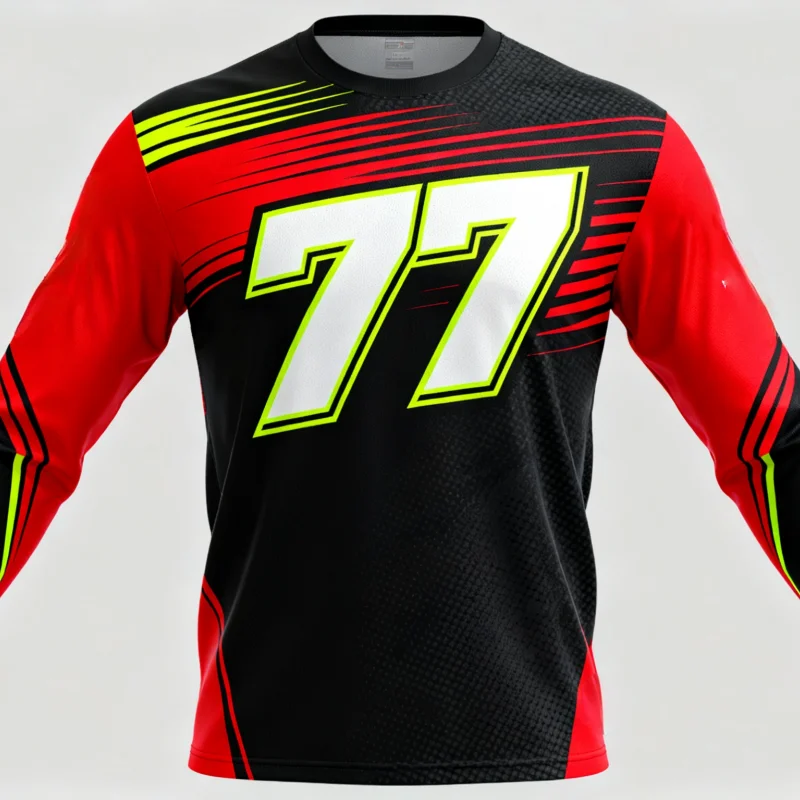 Мужские гоночные майки с длинными рукавами с 3D-принтом: красный — черный с номерами 77 и 05, идеально подходят для гоночных команд
Мужские гоночные майки с длинными рукавами с 3D-принтом: красный — черный с номерами 77 и 05, идеально подходят для гоночных команд