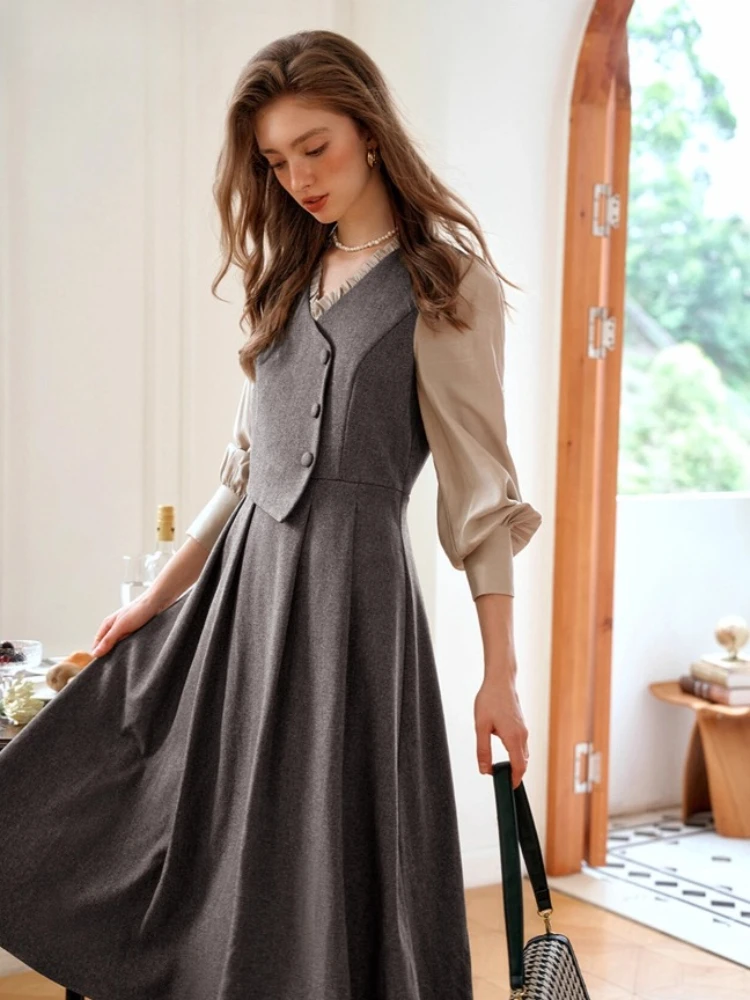 OLrain French Fake Two-piece Dresses for Woman 2025 Autumn V-neck Puff Sleeve Dress Elegant Commute A-line Dress O57QL88833
OLrain French Fake Two-piece Dresses for Woman 2025 Autumn V-neck Puff Sleeve Dress Elegant Commute A-line Dress O57QL88833