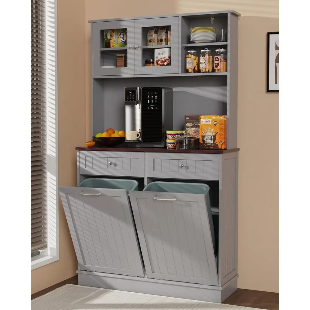 20 Gallon Dual Wooden Trash & Recycling Cabinet with Hideaway Bins (Gray)
20 Gallon Dual Wooden Trash & Recycling Cabinet with Hideaway Bins (Gray)