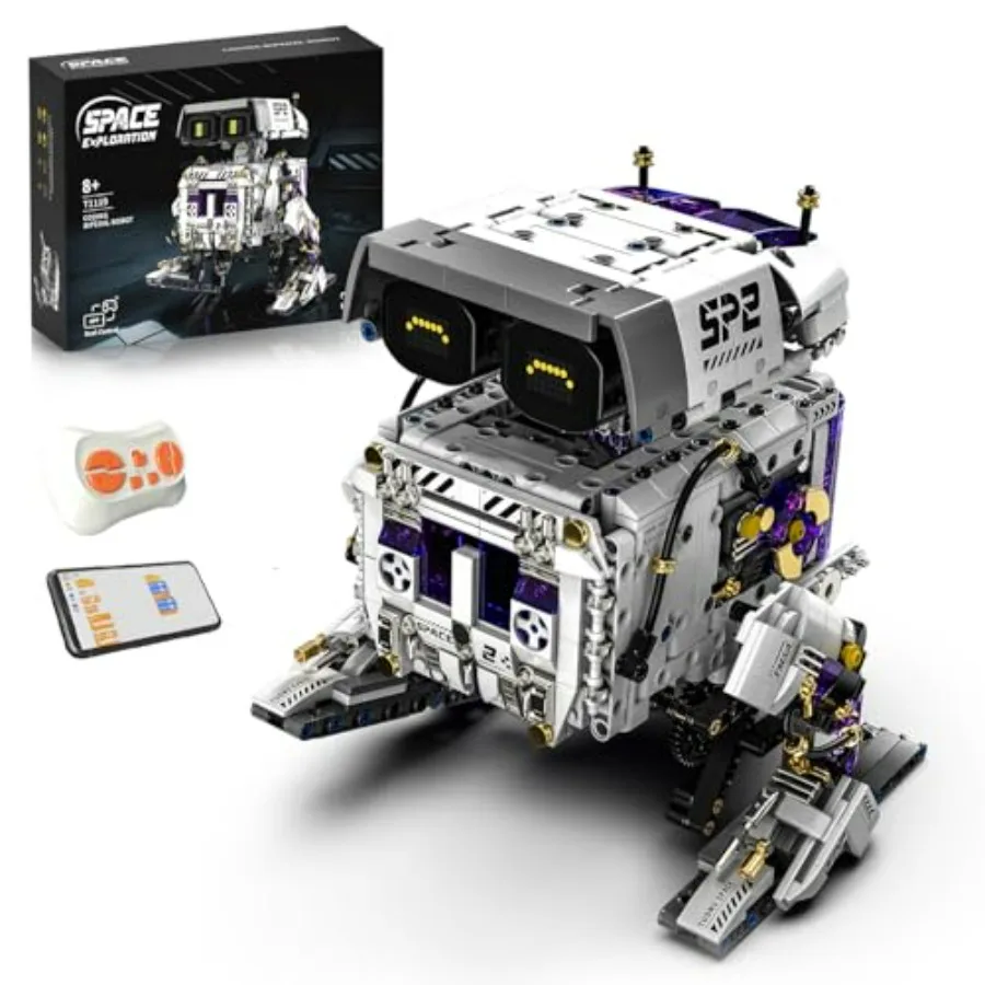STEM Technic robot construction kit for boys 8-12: programmable biped robot with remote control app, movable joints, expression
STEM Technic robot construction kit for boys 8-12: programmable biped robot with remote control app, movable joints, expression