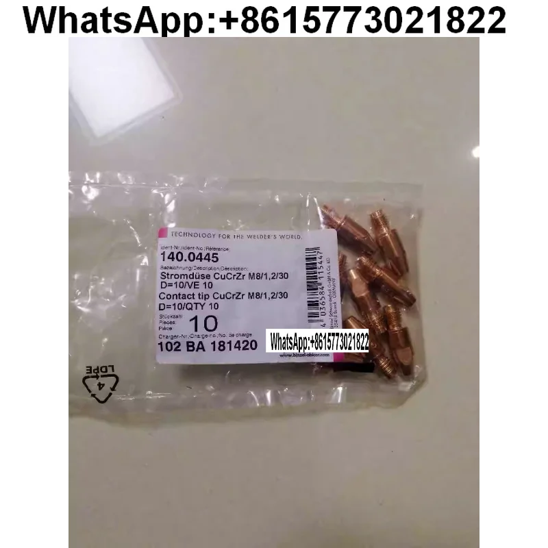 for Binzel 1.2 conductive nozzle 140.0445 and 140.0445.10 M8/1.2/30 original genuine
for Binzel 1.2 conductive nozzle 140.0445 and 140.0445.10 M8/1.2/30 original genuine