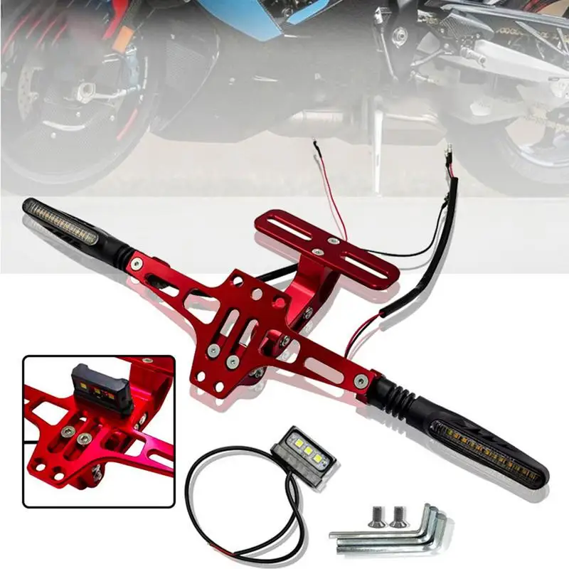 Motorcycle Tag Plate Frame Kit LED Turn Light Tag Plate Frame Bracket Motorcycle Accessories Taillight Assembly Waterproof 
Motorcycle Tag Plate Frame Kit LED Turn Light Tag Plate Frame Bracket Motorcycle Accessories Taillight Assembly Waterproof