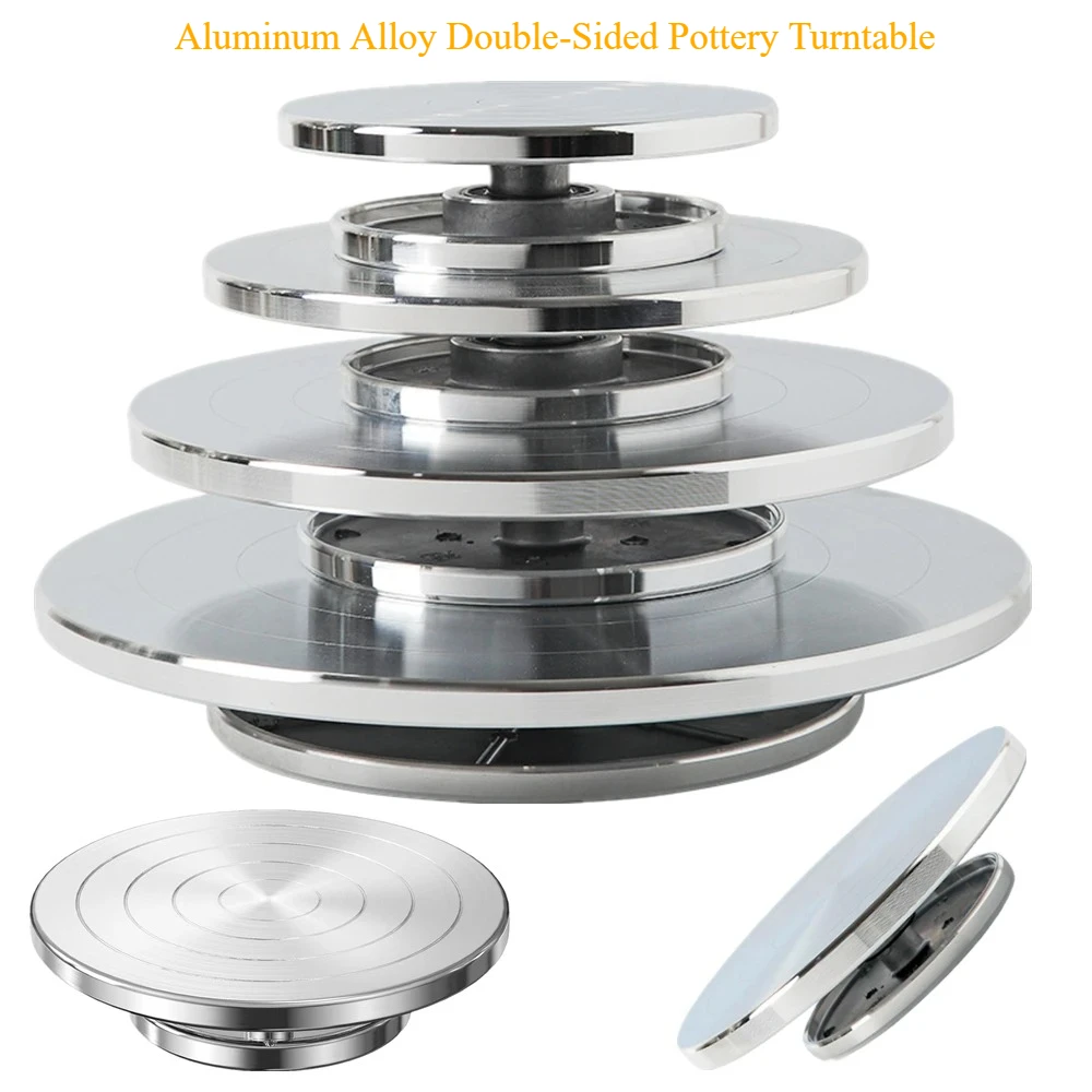 Aluminum Alloy Double-Sided Pottery Turntable, 11-30CM Rotating Wheel for Ceramics, Clay Sculpture and Cake Decoration
Aluminum Alloy Double-Sided Pottery Turntable, 11-30CM Rotating Wheel for Ceramics, Clay Sculpture and Cake Decoration