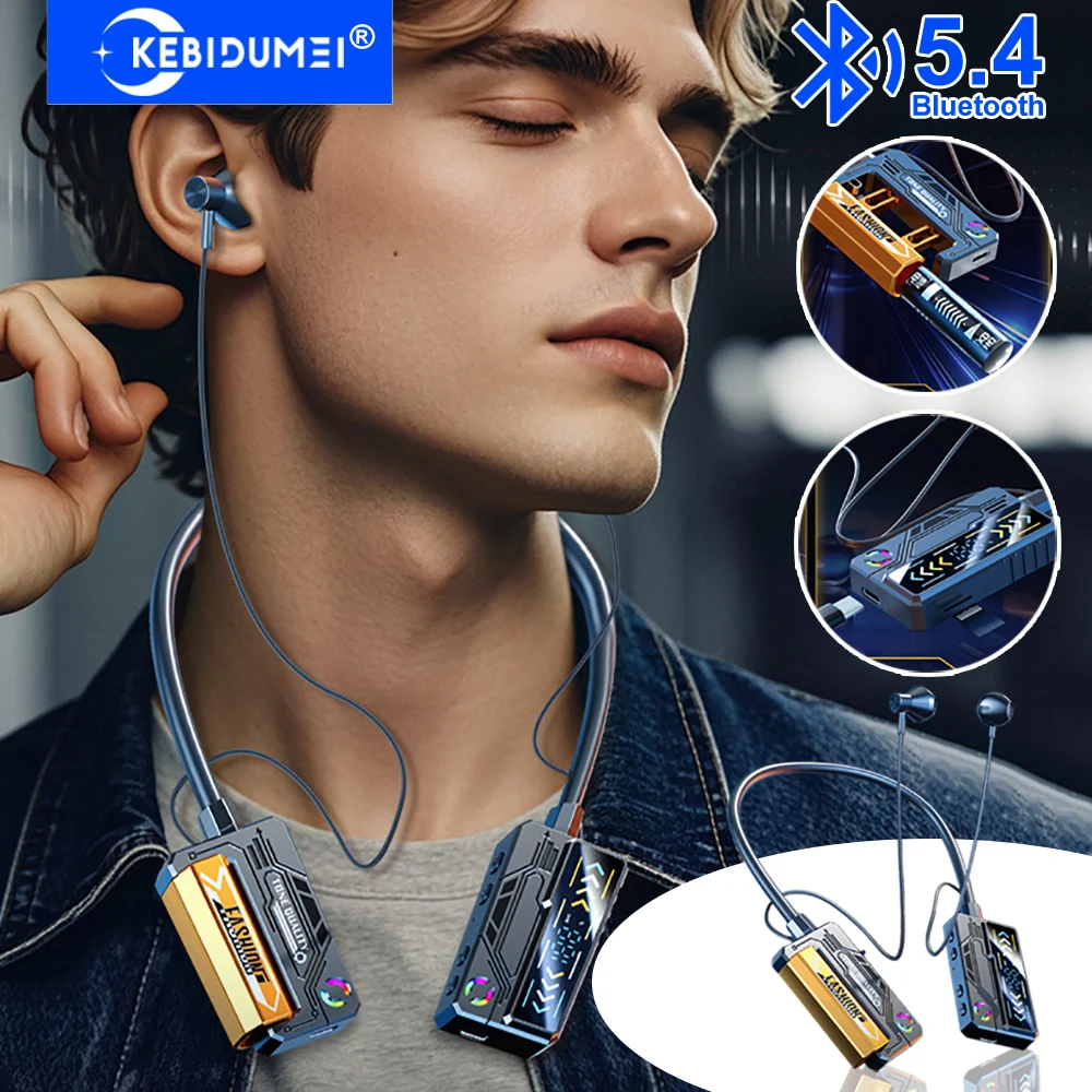 Bluetooth 5.4 Headphones Neckband Earphones 1000mAh Replaceable Battery Wireless Headsets Earbuds Charging for Phone TF Play
Bluetooth 5.4 Headphones Neckband Earphones 1000mAh Replaceable Battery Wireless Headsets Earbuds Charging for Phone TF Play
