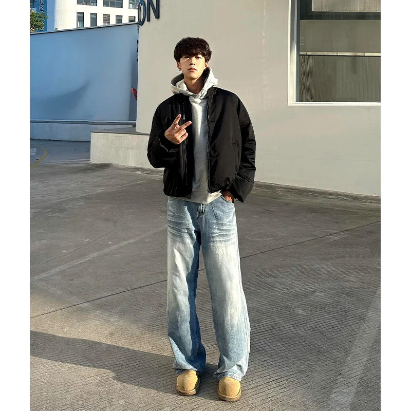 Light Blue Wide Leg Straight Cut Jeans Men's High Street American Style Autumn Winter Clean Fit Washed Jeans Loose Straight Fit
Light Blue Wide Leg Straight Cut Jeans Men's High Street American Style Autumn Winter Clean Fit Washed Jeans Loose Straight Fit