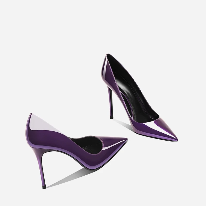 Purple high heels, women's new high-end design, slim heels, pointed toes, sexy, shallow mouth temperament, banquet single shoes
Purple high heels, women's new high-end design, slim heels, pointed toes, sexy, shallow mouth temperament, banquet single shoes