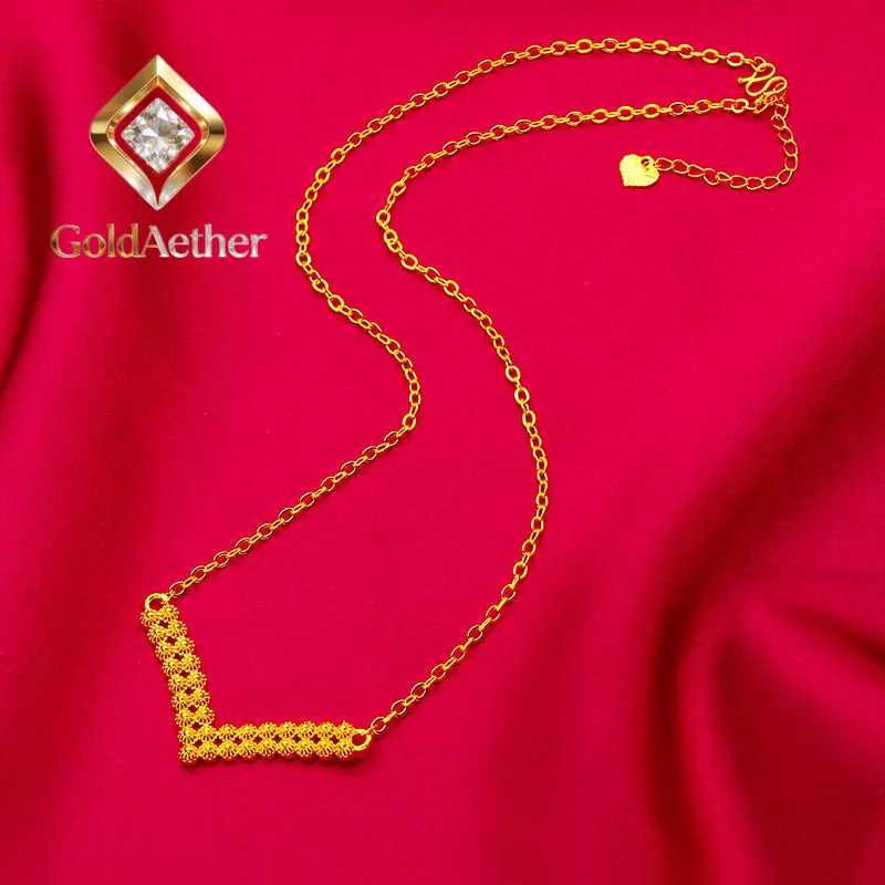 Ожерелье GoldNouveau Fashion V-образной формы для женщин, 24K золото AU999 - золотая V-образная цепочка в ретро-стиле, элегантный дизайн, для улучшения образа.
Ожерелье GoldNouveau Fashion V-образной формы для женщин, 24K золото AU999 - золотая V-образная цепочка в ретро-стиле, элегантный дизайн, для улучшения образа.