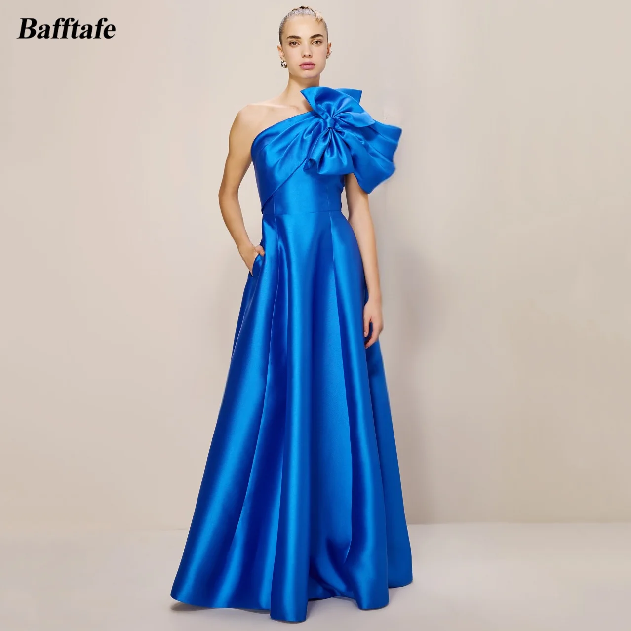 Bafftafe Blue Satin Customized Prom Dresses With Pocket One Shoulder Bow Formal Occasion Party Gowns Women's Evening Dress 2026
Bafftafe Blue Satin Customized Prom Dresses With Pocket One Shoulder Bow Formal Occasion Party Gowns Women's Evening Dress 2026