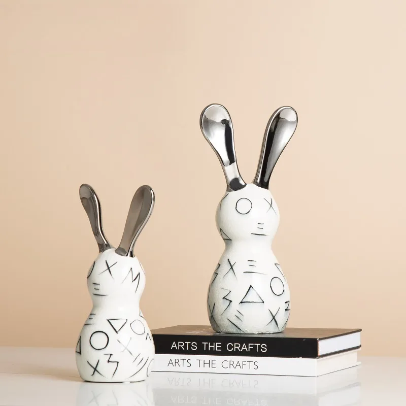 Modern simple geometric pattern long-eared rabbit ceramic ornament model room creative home accessories
Modern simple geometric pattern long-eared rabbit ceramic ornament model room creative home accessories