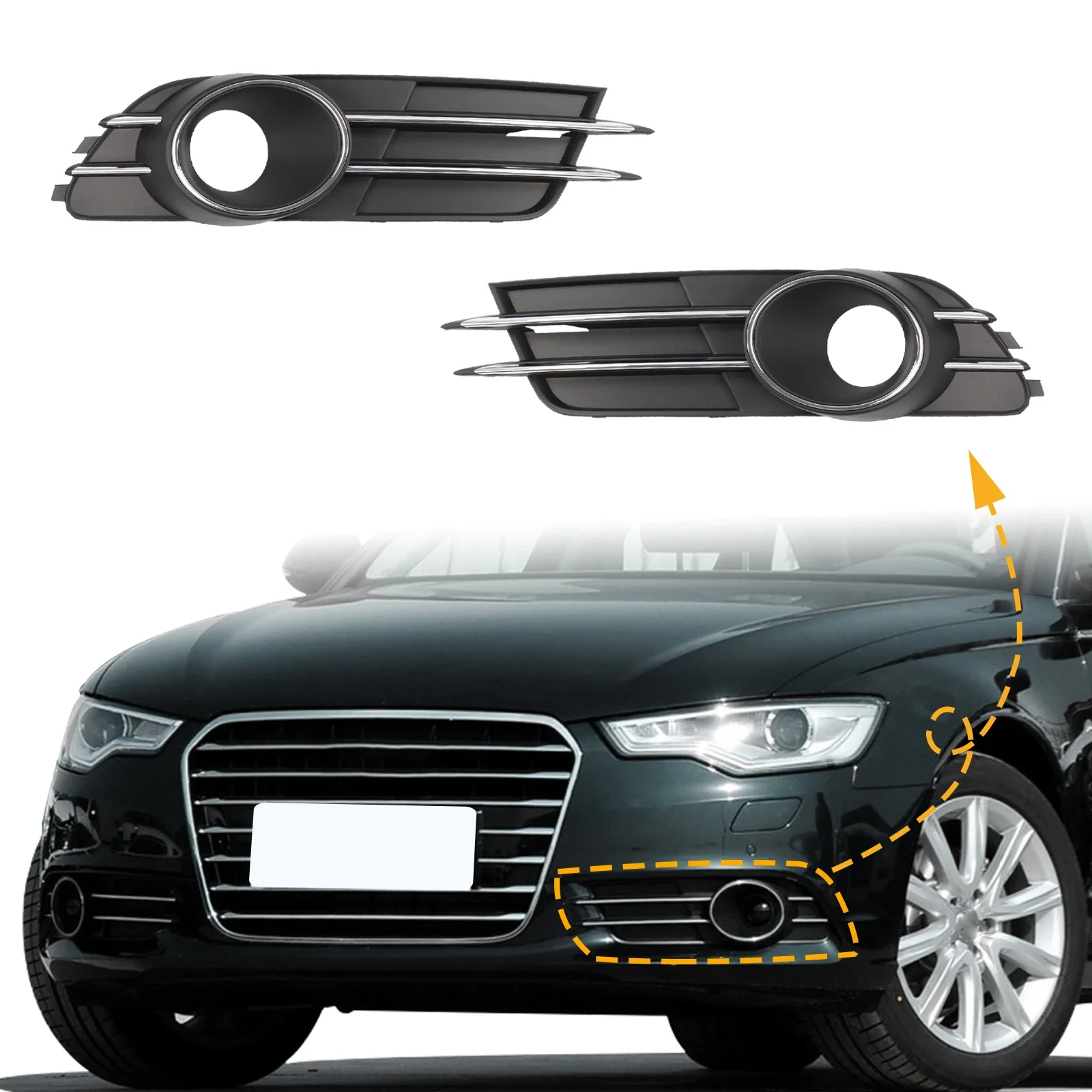 Fog Light Frame Lamp Trim Grill Cover Under Front Bumper For Audi A6 C7 2012-2015 4G0807681B 4G0807682B Car Accessories
Fog Light Frame Lamp Trim Grill Cover Under Front Bumper For Audi A6 C7 2012-2015 4G0807681B 4G0807682B Car Accessories