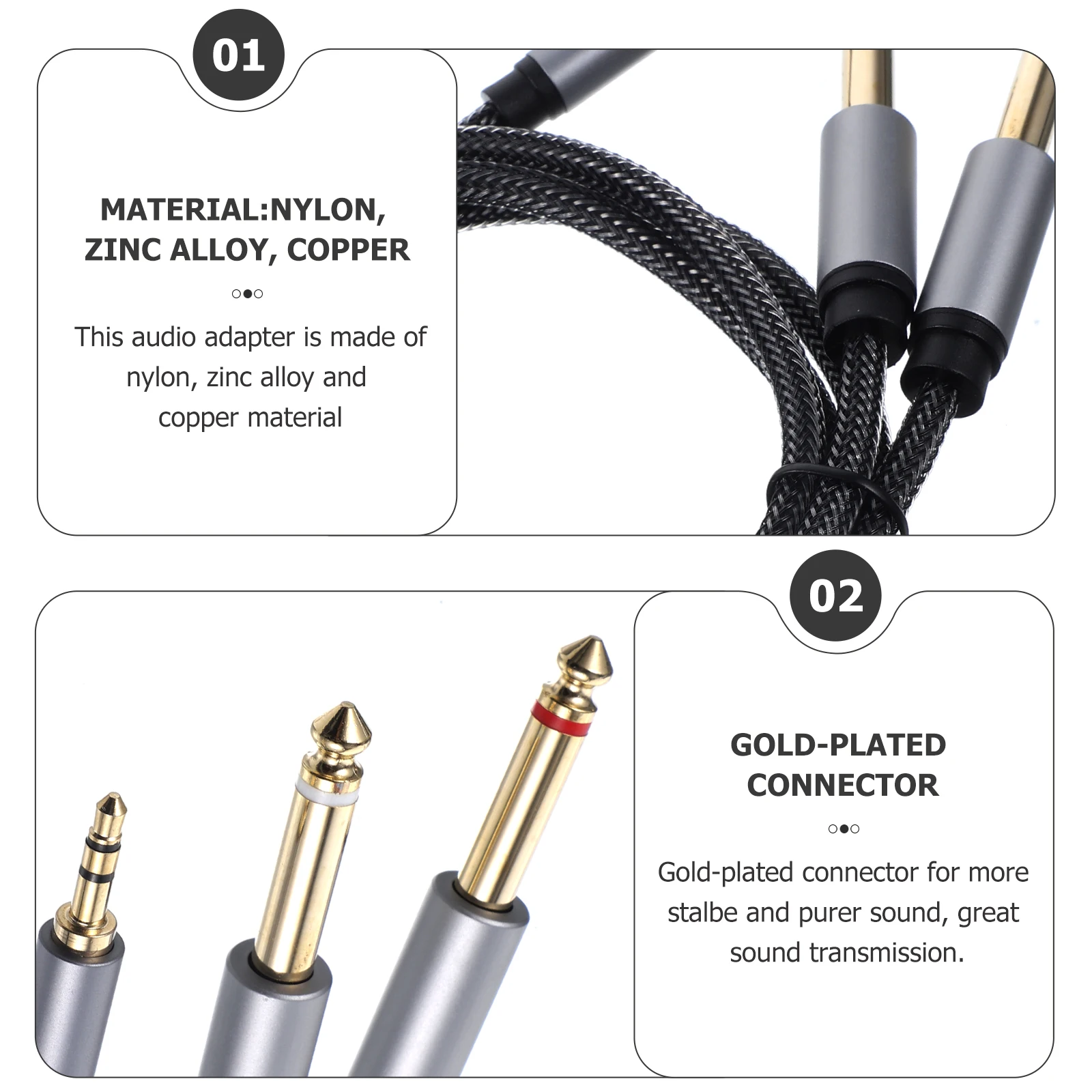 TRS to 3.5mm Dual 1 4 Inch Audio Splitter 6 35mm Adapter Home Stereo Cable Nylon Gold Plated Connector Laptop Speaker
TRS to 3.5mm Dual 1 4 Inch Audio Splitter 6 35mm Adapter Home Stereo Cable Nylon Gold Plated Connector Laptop Speaker