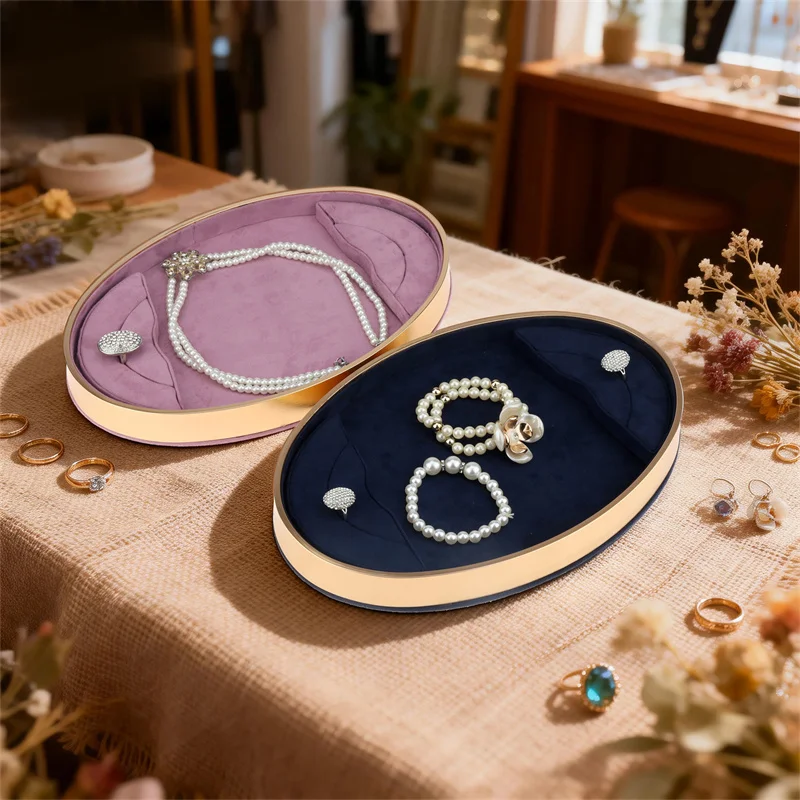 High-quality Color Velvet Jewelry Storage Metal Frame Oval Jewelry Display Tray Necklace Pendant Bracelet Earring Display Props
High-quality Color Velvet Jewelry Storage Metal Frame Oval Jewelry Display Tray Necklace Pendant Bracelet Earring Display Props