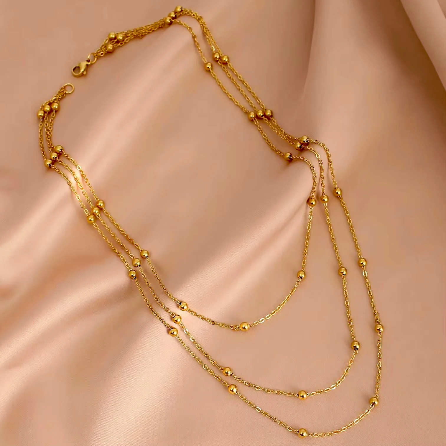 Stainless Steel Necklaces For Women Fashion New Multi-Layers 18k Gold Plated Necklace Bone Chain Woman tiki Jewelry Party Gift
Stainless Steel Necklaces For Women Fashion New Multi-Layers 18k Gold Plated Necklace Bone Chain Woman tiki Jewelry Party Gift