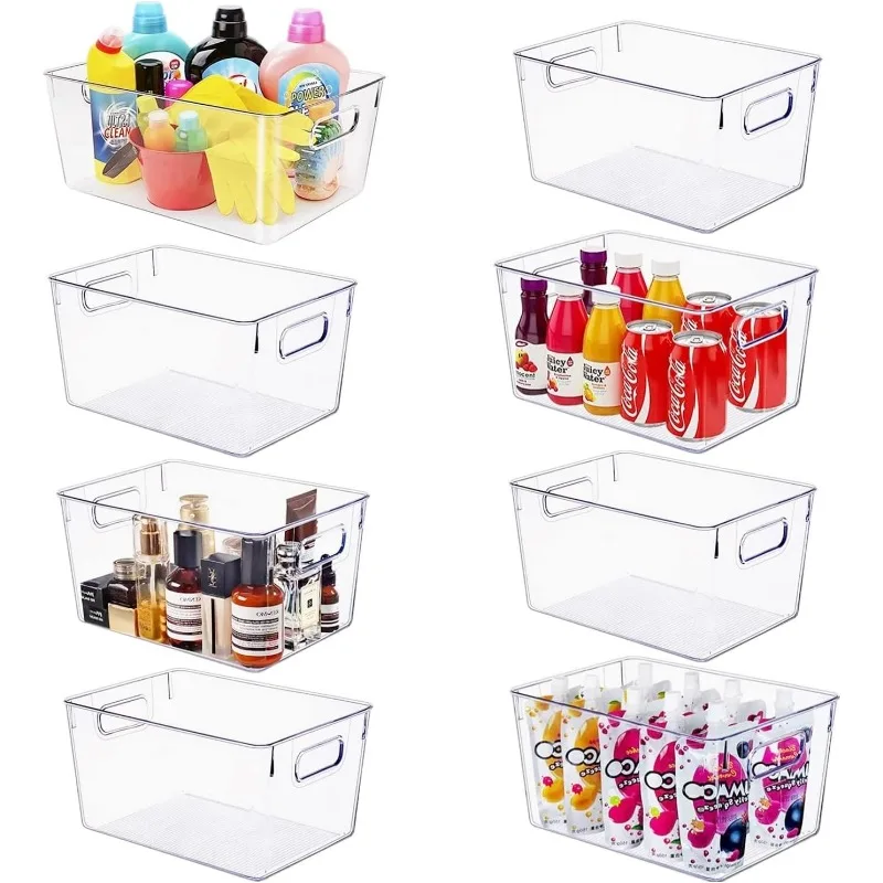 Set of 8 Large Clear Plastic Storage Bins (8L), Storage Containers for Pantry Organization and Kitchen Storage Bins
Set of 8 Large Clear Plastic Storage Bins (8L), Storage Containers for Pantry Organization and Kitchen Storage Bins