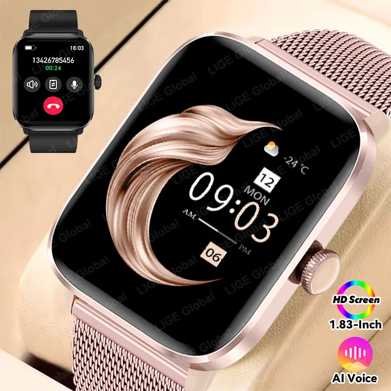 LIGE 1,83 "Смарт-часы с Bluetooth и вызовом, женские часы с индивидуальным циферблатом, мужские спортивные фитнес-трекеры, умные часы с пульсометром для Android IOS
LIGE 1,83 "Смарт-часы с Bluetooth и вызовом, женские часы с индивидуальным циферблатом, мужские спортивные фитнес-трекеры, умные часы с пульсометром для Android IOS