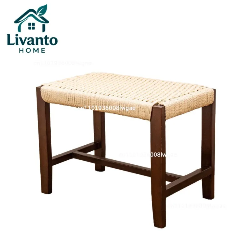 Solid Wood Woven Footstool, Retro Handcrafted Woven Stool, Vintage Ottoman Foot Rest for Living Room, Rustic Woven Bench
Solid Wood Woven Footstool, Retro Handcrafted Woven Stool, Vintage Ottoman Foot Rest for Living Room, Rustic Woven Bench