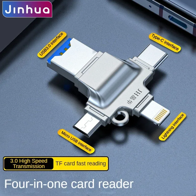 4-in-1 USB 3.0 TF Card Reader, Lightning/Type-C/Micro USB Adapter for iPhone Android PC
4-in-1 USB 3.0 TF Card Reader, Lightning/Type-C/Micro USB Adapter for iPhone Android PC