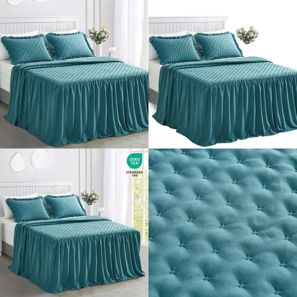 Queen Size Ruffle Skirt Bedspread - 30 Drop, Shabby Chic Style, Lightweight 3-Piece Bedding Set, Lagoon
Queen Size Ruffle Skirt Bedspread - 30 Drop, Shabby Chic Style, Lightweight 3-Piece Bedding Set, Lagoon