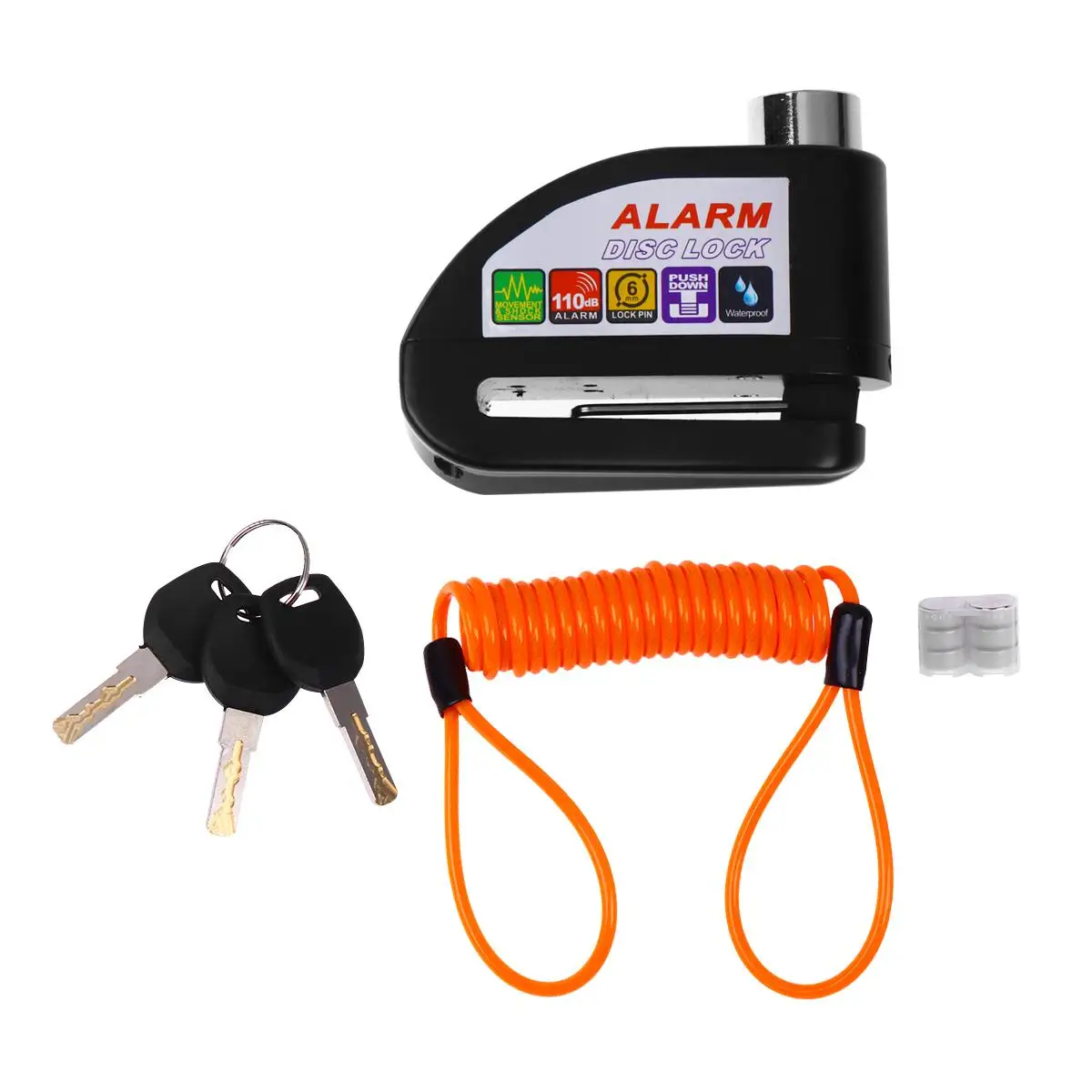 1 Set of 110db Motorcycle Alarm Lock Stainless Steel Bike Security Lock Anti-theft Disc Brake Lock (Lock Rope and Bag)
1 Set of 110db Motorcycle Alarm Lock Stainless Steel Bike Security Lock Anti-theft Disc Brake Lock (Lock Rope and Bag)