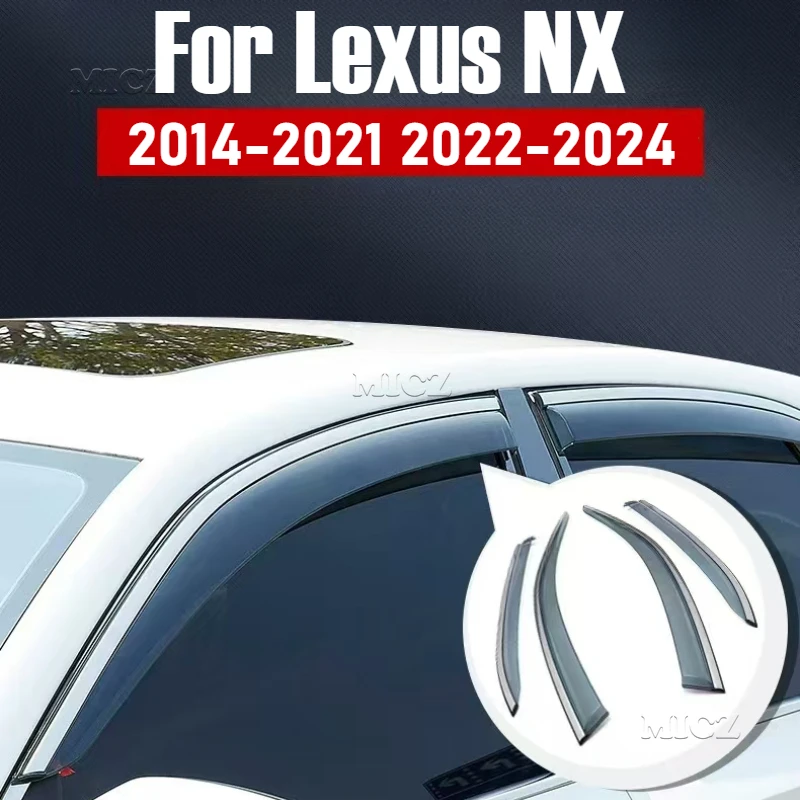 For Lexus NX 2014-2021 2022-2024 Car Accessories Window Visor Vent Shade Rain Sun Guard Deflector Awnings Shelters Covers
For Lexus NX 2014-2021 2022-2024 Car Accessories Window Visor Vent Shade Rain Sun Guard Deflector Awnings Shelters Covers
