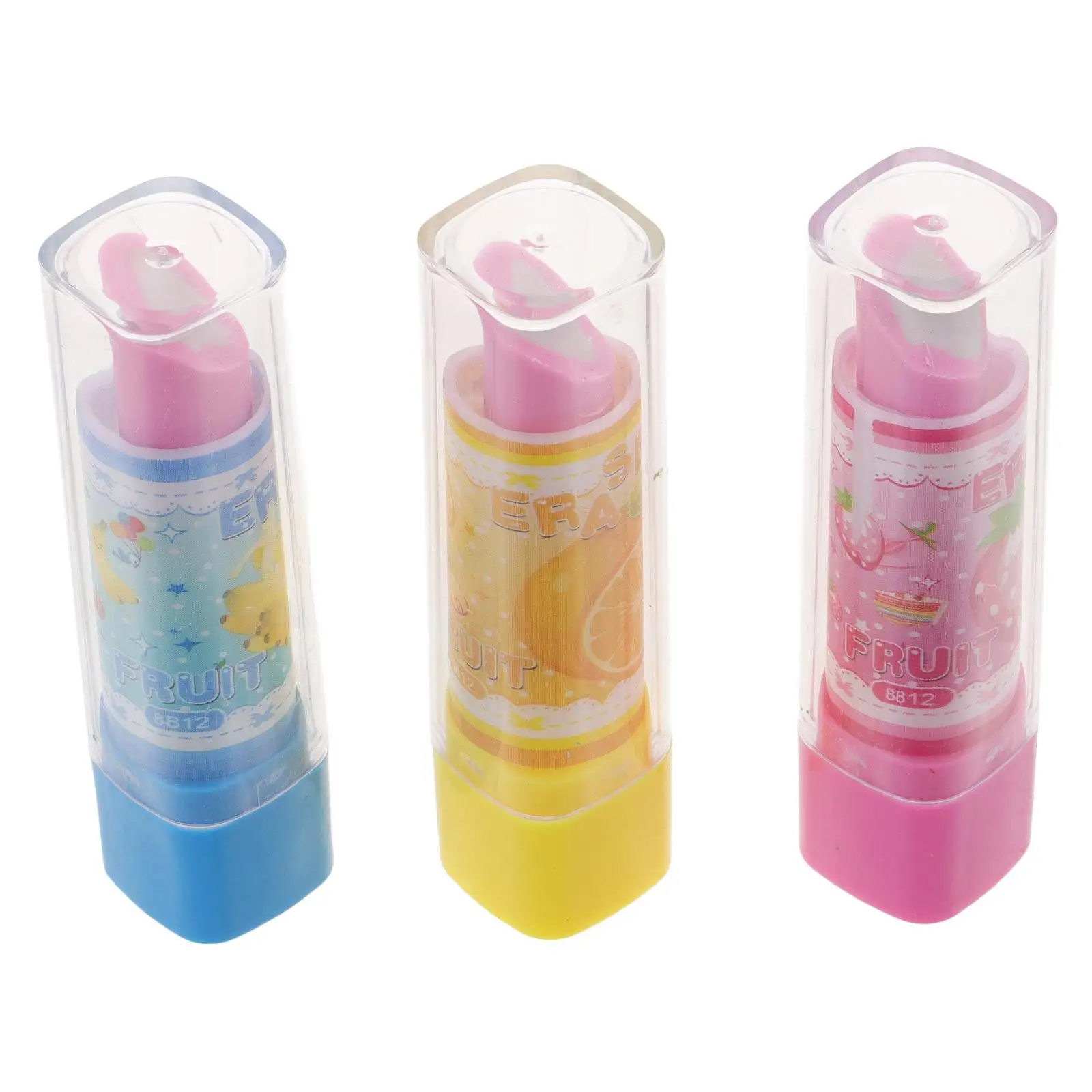 3 Pcs Lipstick Shaped Erasers Cute Random Colors Novelty Stationery Kids Students School Supplies Premium Quality
3 Pcs Lipstick Shaped Erasers Cute Random Colors Novelty Stationery Kids Students School Supplies Premium Quality