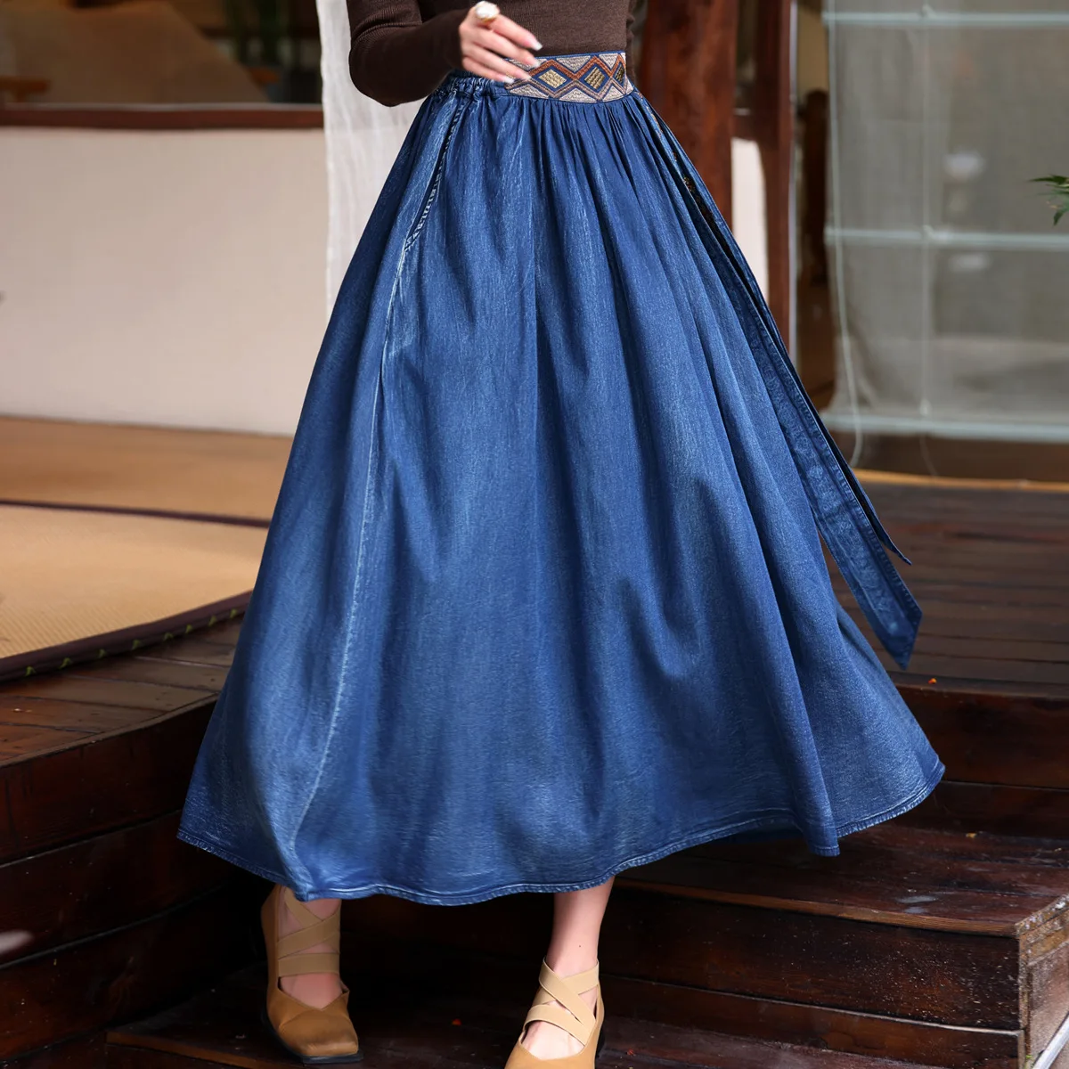 Denim Skirt Women Vintage Y2k High Waist Streetwear Lace Up Washed Casual A Line Long Skirts Lady Elegant Solid Party Club
Denim Skirt Women Vintage Y2k High Waist Streetwear Lace Up Washed Casual A Line Long Skirts Lady Elegant Solid Party Club